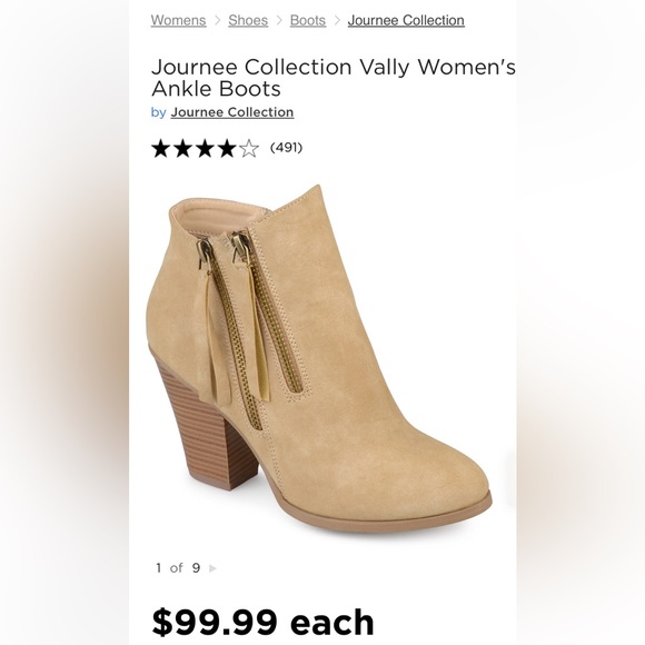 NWT Dual-Zip Heeled Ankle Booties, Journee Collection Women's Vally - Picture 16 of 16